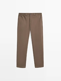 Cotton blend jogger fit trousers