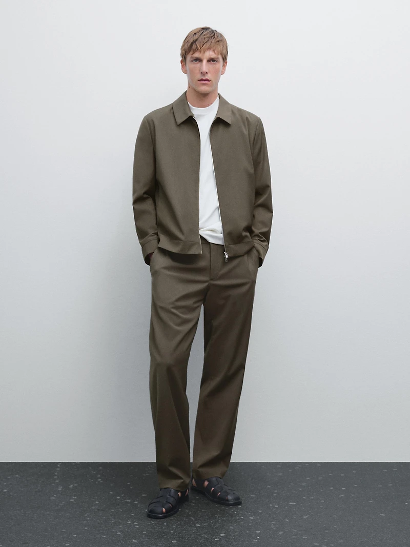Total look wool blend jacket
