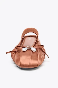 SATIN EFFECT SLINGBACK SHOES