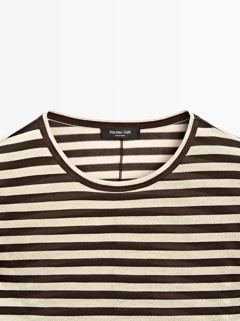 Oversize striped long sleeve T-shirt