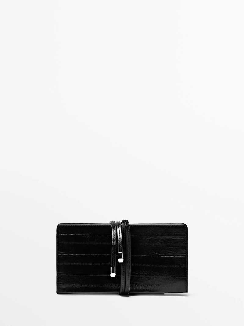 Textured leather handbag