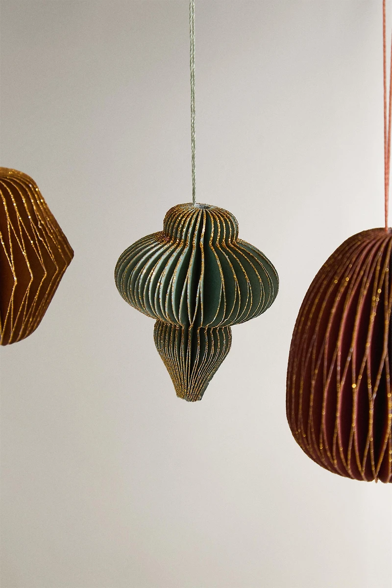 SET OF CHRISTMAS PAPER SHAPES ORNAMENTS (SET OF 12)