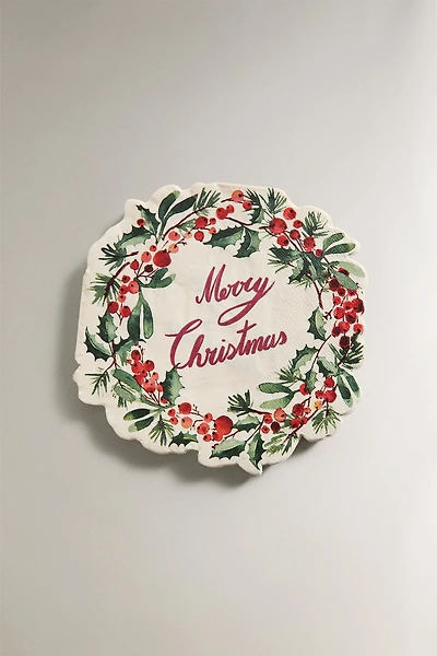 PACK DE SERVIETTES EN PAPIER COURONNE DE NOËL (PACK DE 20)