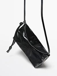 Nappa leather crossbody pouch bag