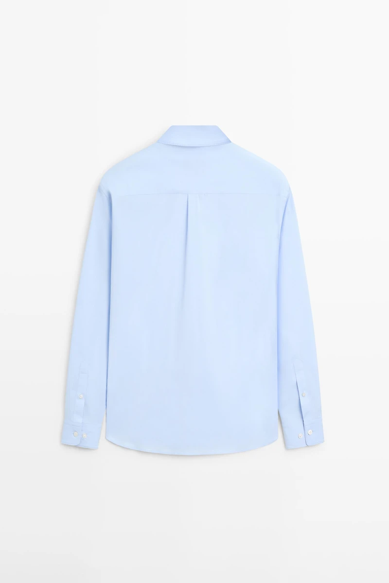 Slim fit stretch cotton blend shirt