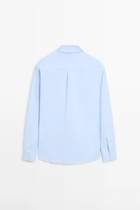 Slim fit stretch cotton blend shirt