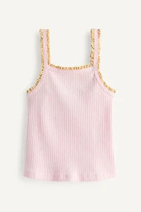 LIMITED EDITION CONTRAST LACE RIB STRAP TOP