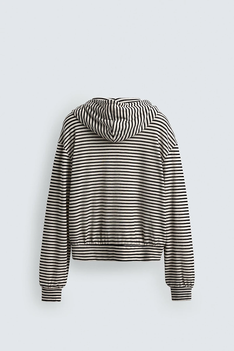 STRIPED JACQUARD ZIP HOODIE