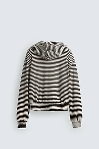 STRIPED JACQUARD ZIP HOODIE