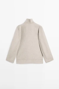 Zip-up wool blend coat