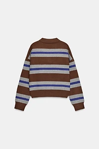 STRIPED POLO SWEATER