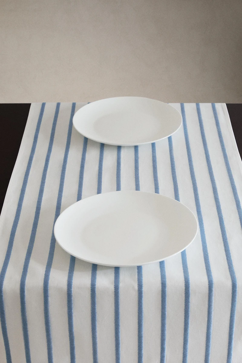 EMBROIDERED STRIPE TABLE RUNNER