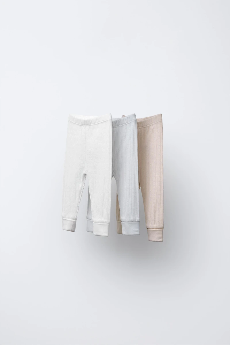 THREE-PACK RIBBED LEGGINGS