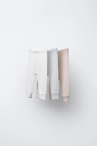 THREE-PACK RIBBED LEGGINGS