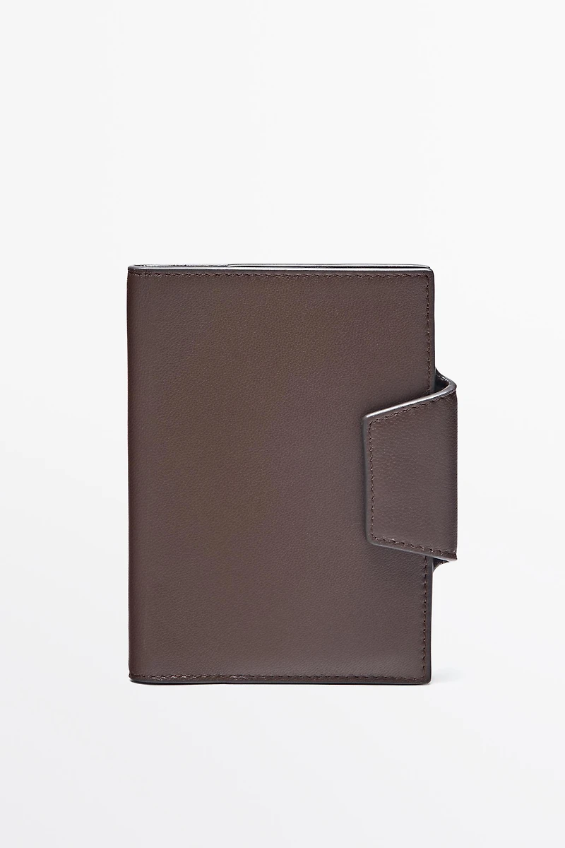 Porte-passeport en cuir nappa
