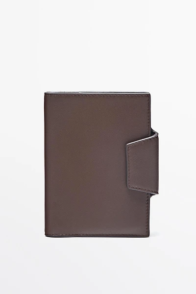 Porte-passeport en cuir nappa