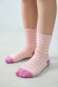 LOT DE CINQ CHAUSSETTES HAUTES À RAYURES