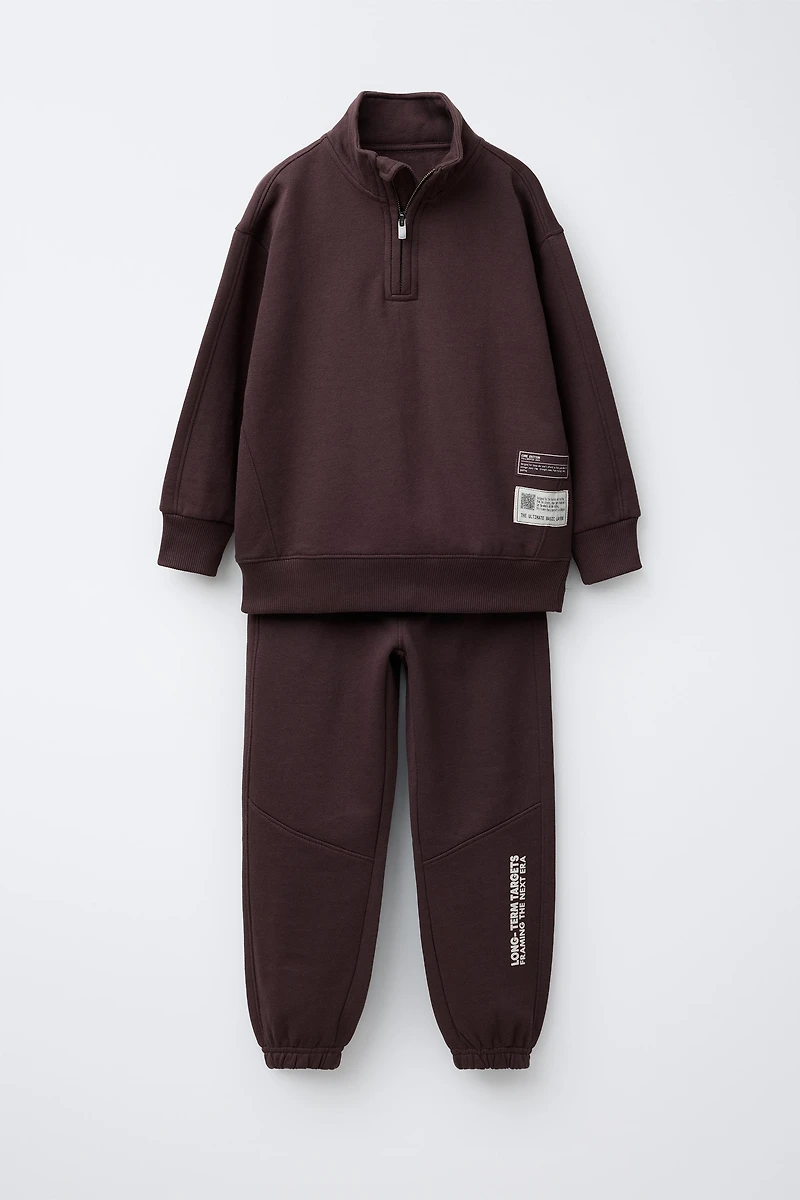 ENSEMBLE SWEAT ZIPPÉ ET PANTALON DE JOG AVEC ÉTIQUETTES