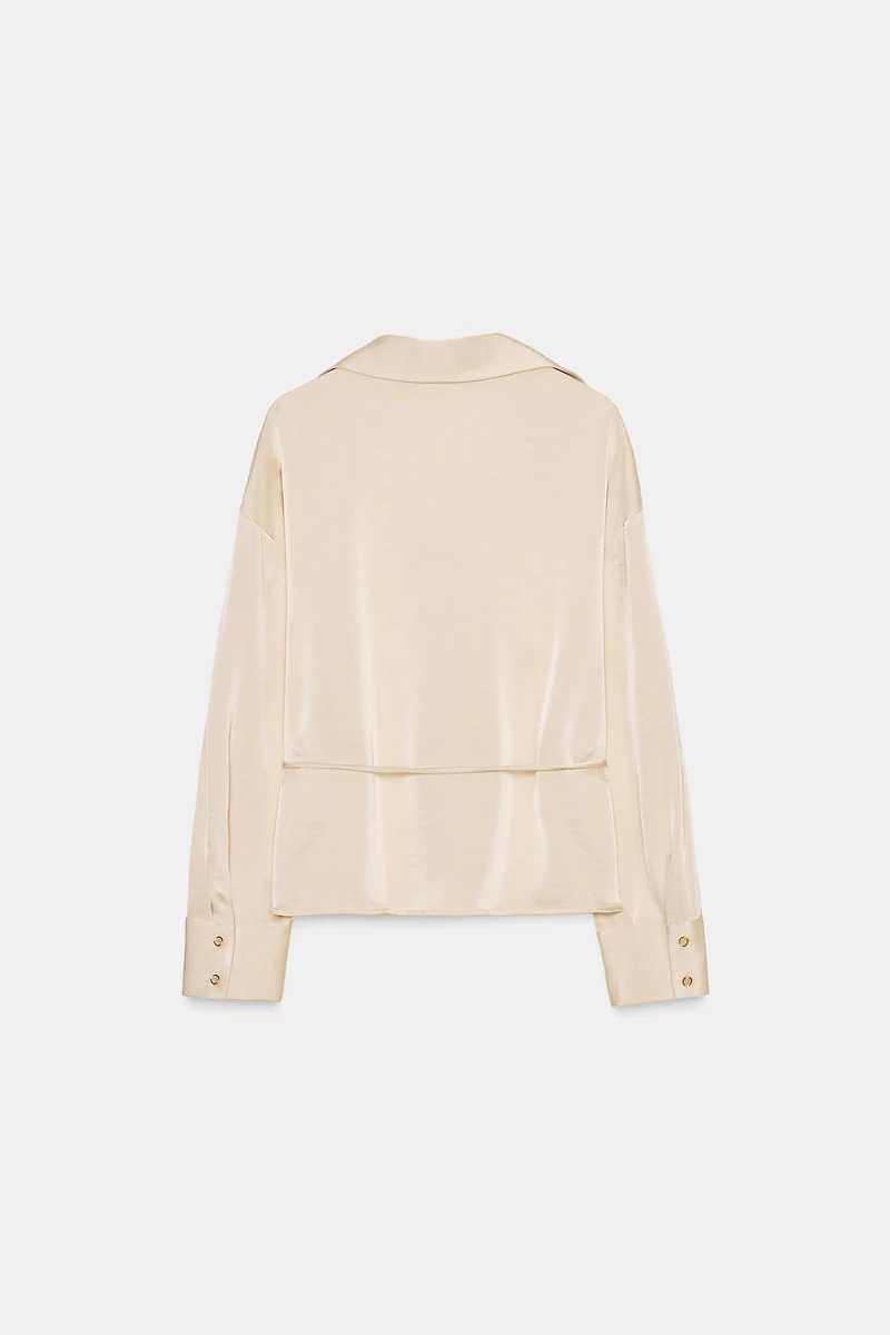 SATIN EFFECT BLOUSE WITH THIN BELT
