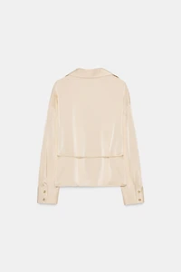 SATIN EFFECT BLOUSE WITH THIN BELT