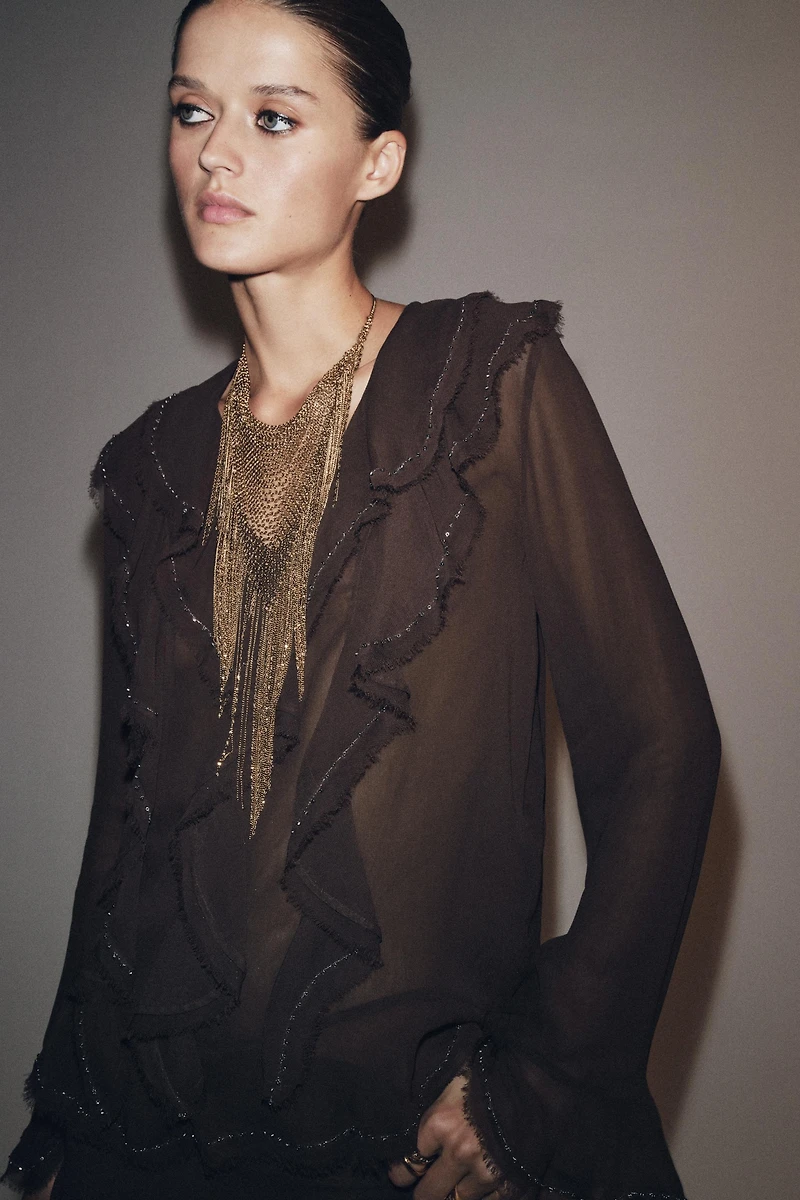 BLOUSE À VOLANTS ET FANTAISIE ZW COLLECTION