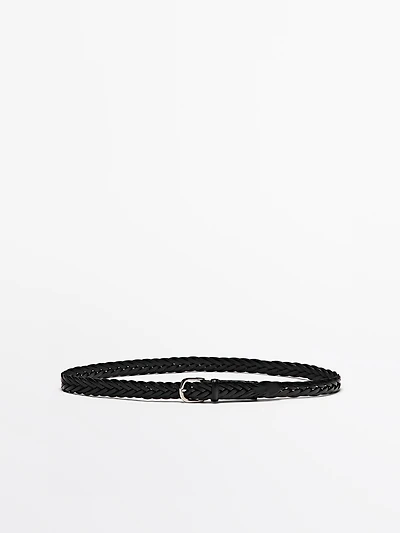Ceinture en cuir tressé
