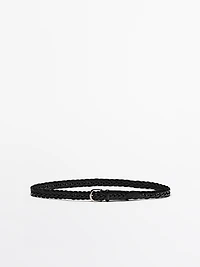 Plaited leather belt