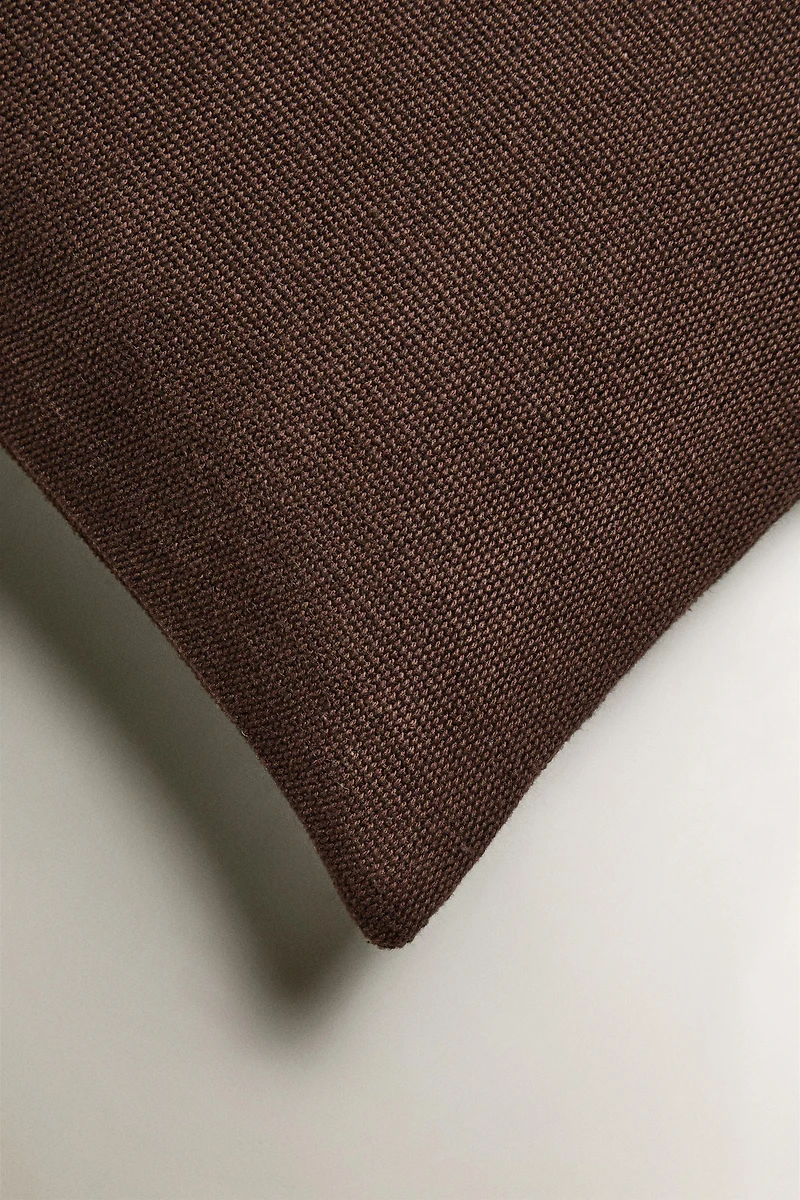 JUTE AND COTTON THROW PILLOW COVER