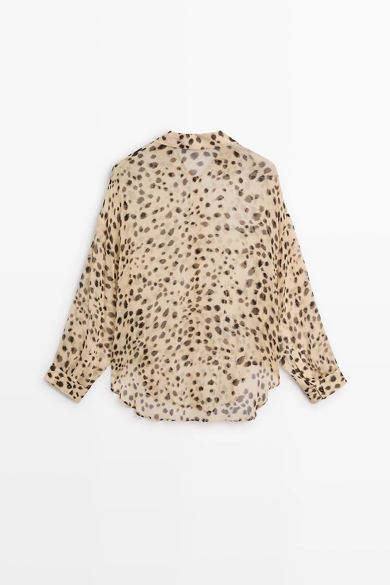 Animal print flowing shirt