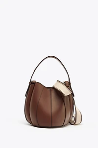 TOPSTITCHED BUCKET BAG