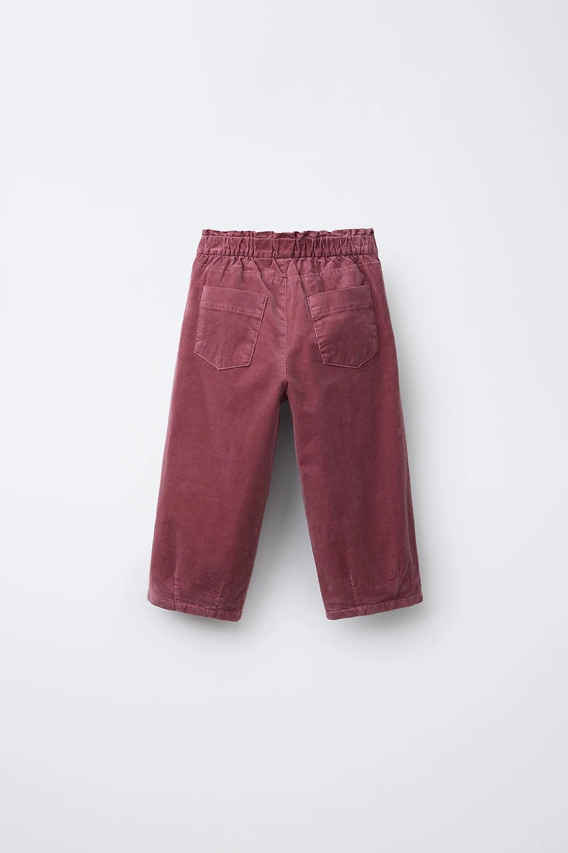 PANTALON BAGGY EN VELOURS CÔTELÉ FIN DOUBLÉ