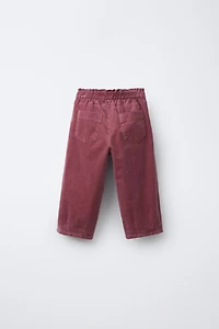 PANTALON BAGGY EN VELOURS CÔTELÉ FIN DOUBLÉ