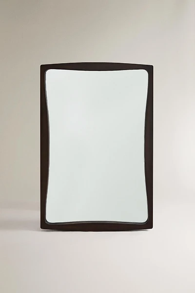 WAVY WOODEN WALL MIRROR
