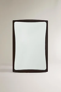 WAVY WOODEN WALL MIRROR