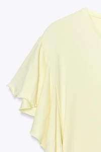 RUFFLED SLEEVE T-SHIRT
