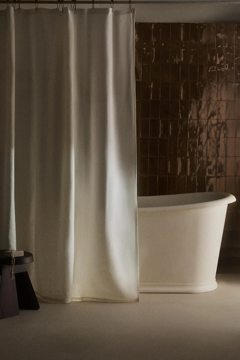 RIDEAU DE BAIN LIN TRANSLUCIDE