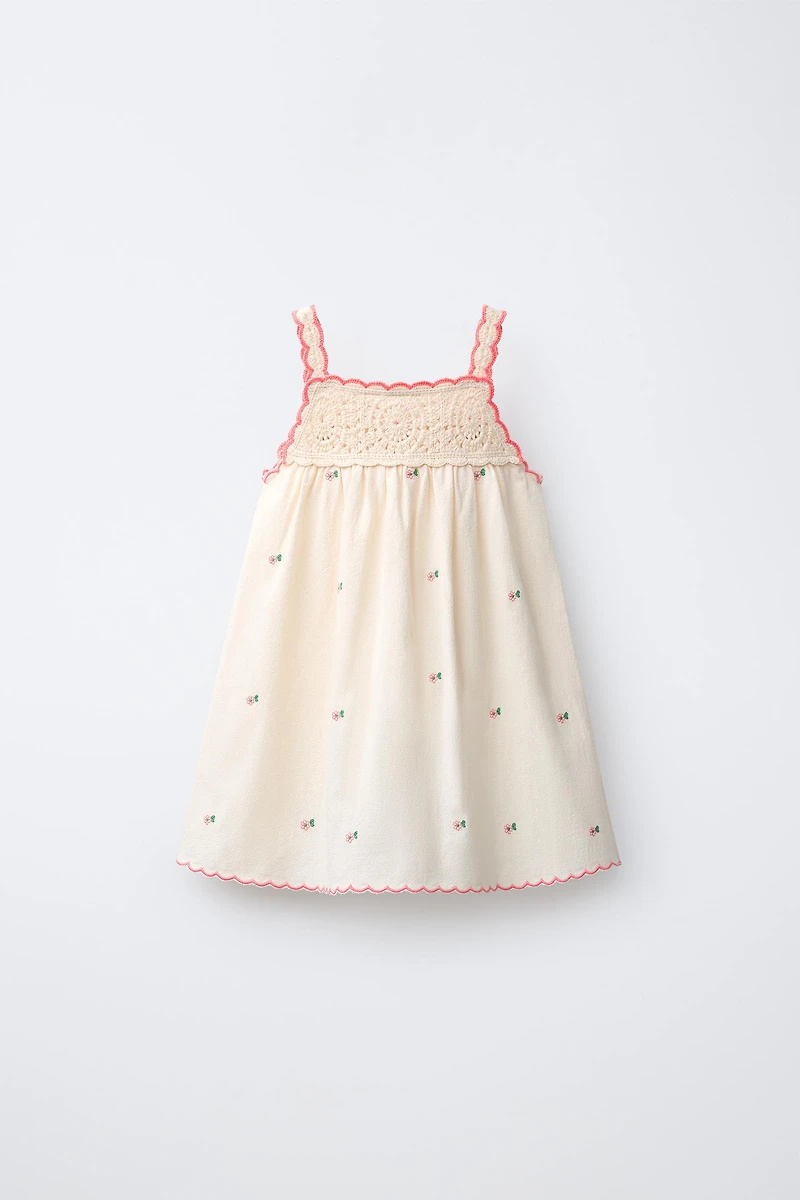 CROCHET KNIT COMBINATION DRESS
