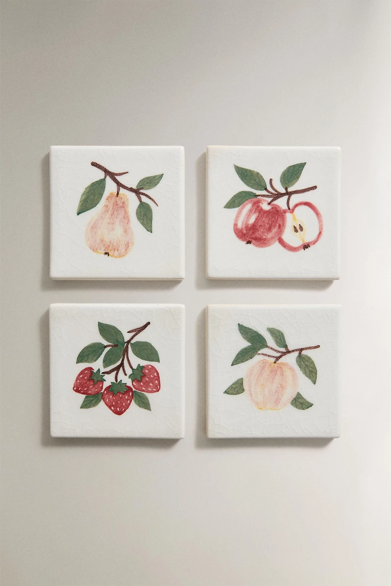 FRUIT STONEWARE COASTERS (PACK OF 4)