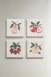 FRUIT STONEWARE COASTERS (PACK OF 4)