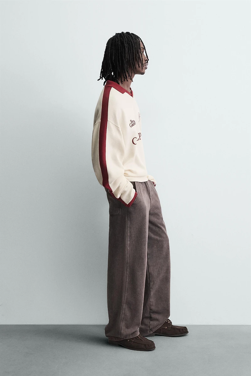 RETRO FOOTBALL EMBROIDERED POLO SHIRT