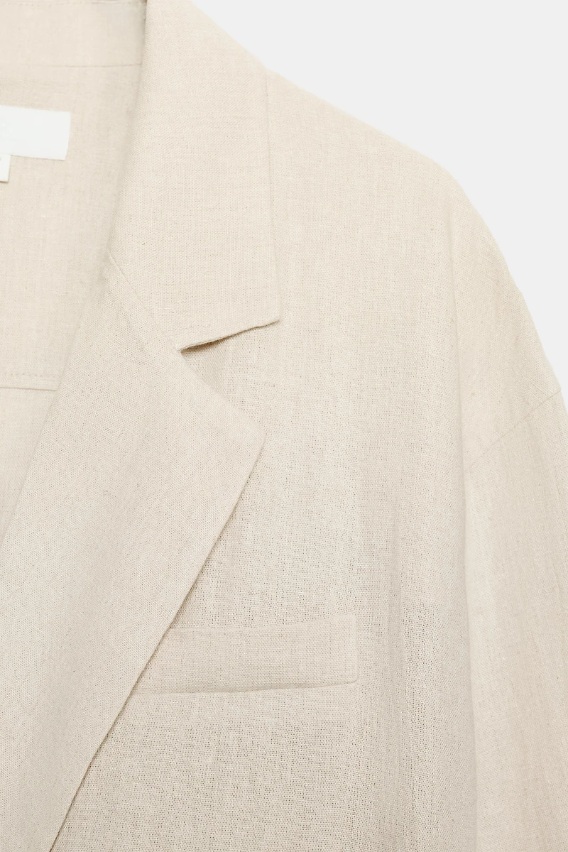 VESTE À BOUTONNAGE CROISÉ AVEC LIN
