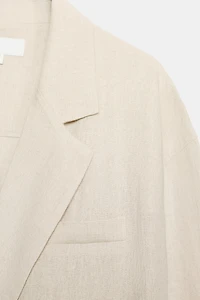 VESTE À BOUTONNAGE CROISÉ AVEC LIN