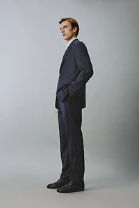 REGULAR FIT 100% WOOL SUIT PANTS