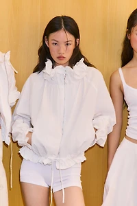 RUFFLED ZIP-UP JACKET