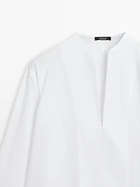 Poplin shirt with chest detailing