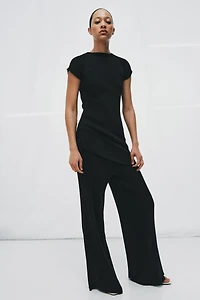 RIBBED WIDE LEG PANTS