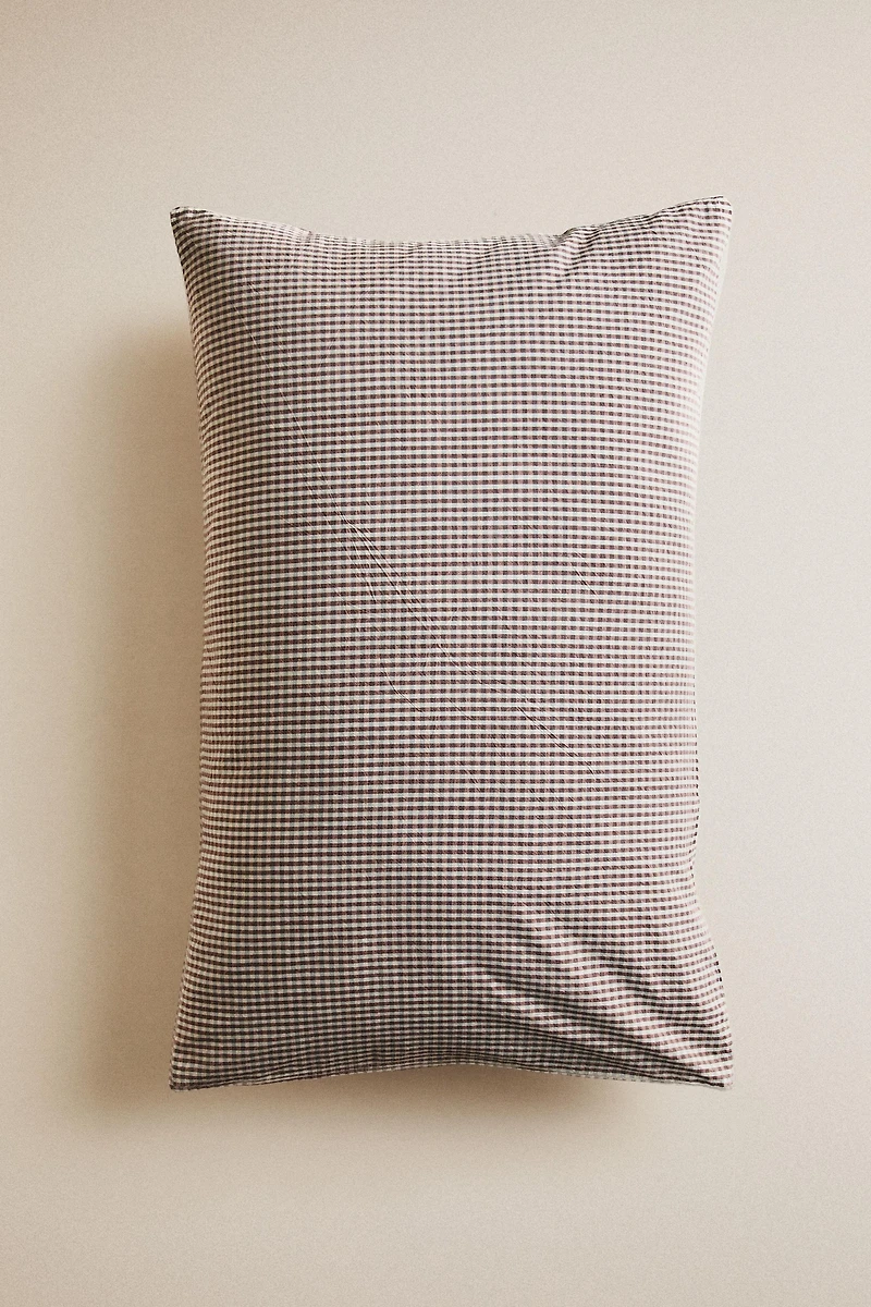 TAIE D’OREILLER ENFANT CARREAUX FIL TEINTÉ