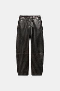 STRIPED LEATHER PANTS ZW COLLECTION LIMITED EDITION