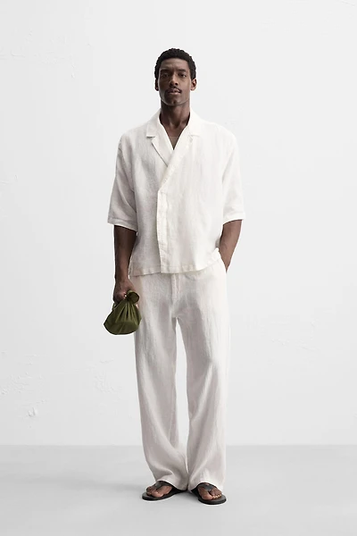 PANTALON COUPE DÉCONTRACTÉE 100 % LIN