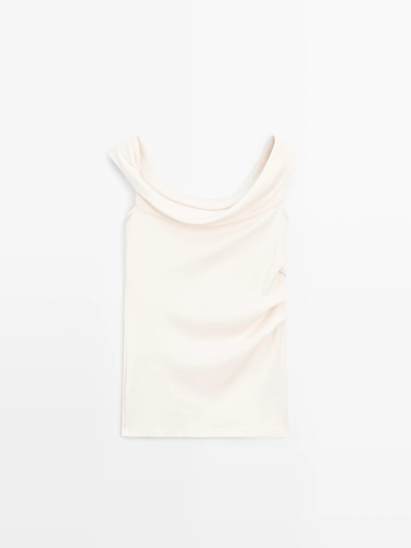 Draped top with knot detail